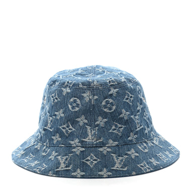 LV Monogram Denim Transformable Bob Bucket Hat 58 Blue